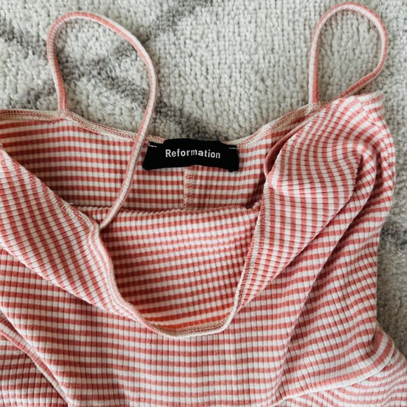 Reformation Striped Spaghetti Strap Full Skirt Striped Sundress Sz M - Picture 7 of 8